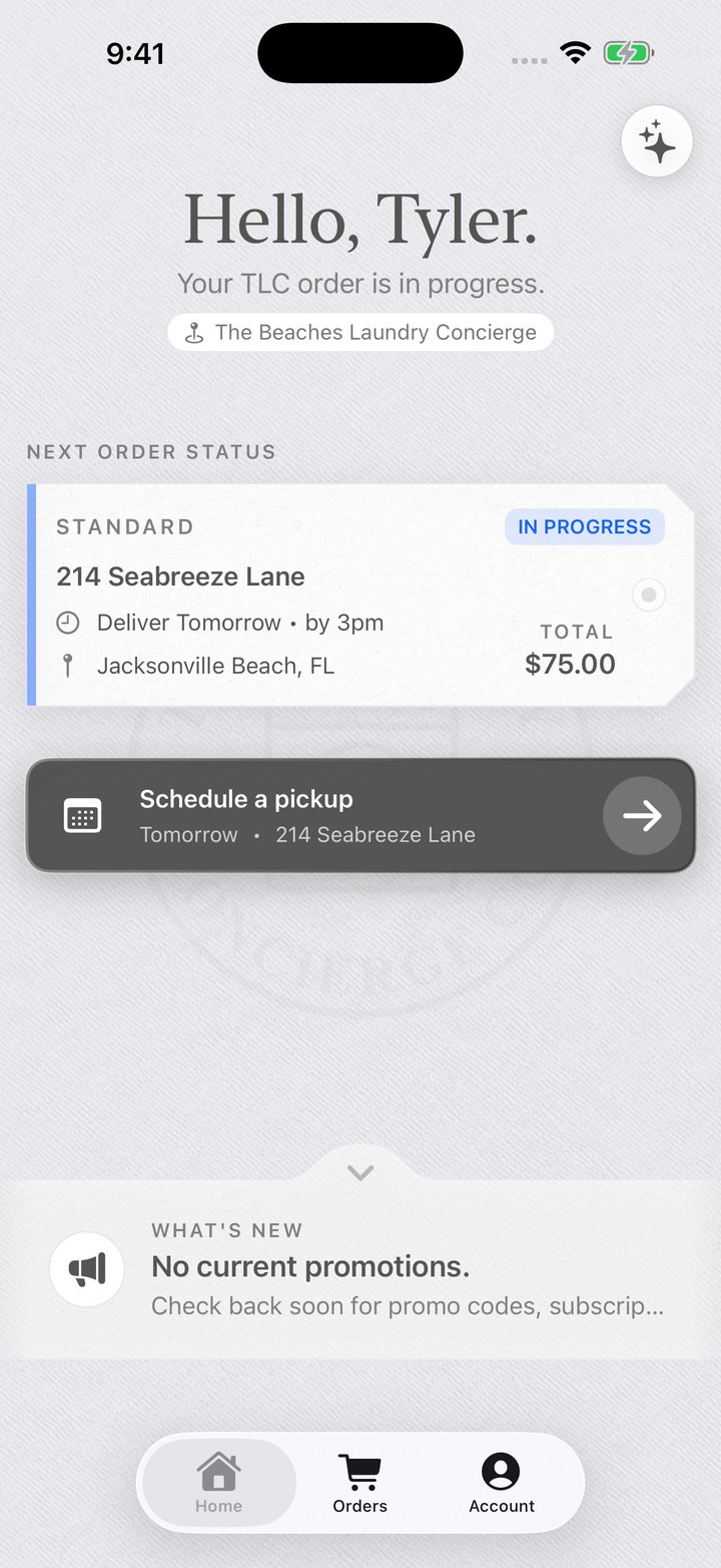 TLC Co. app screen